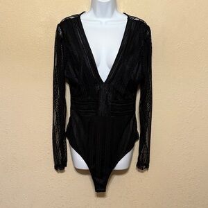 Elegant Black Lace Bodysuit